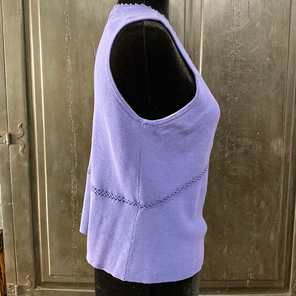 Vintage Gloria Vanderbilt periwinkle sleeveless sweater tank. Size PS - Picture 2 of 8